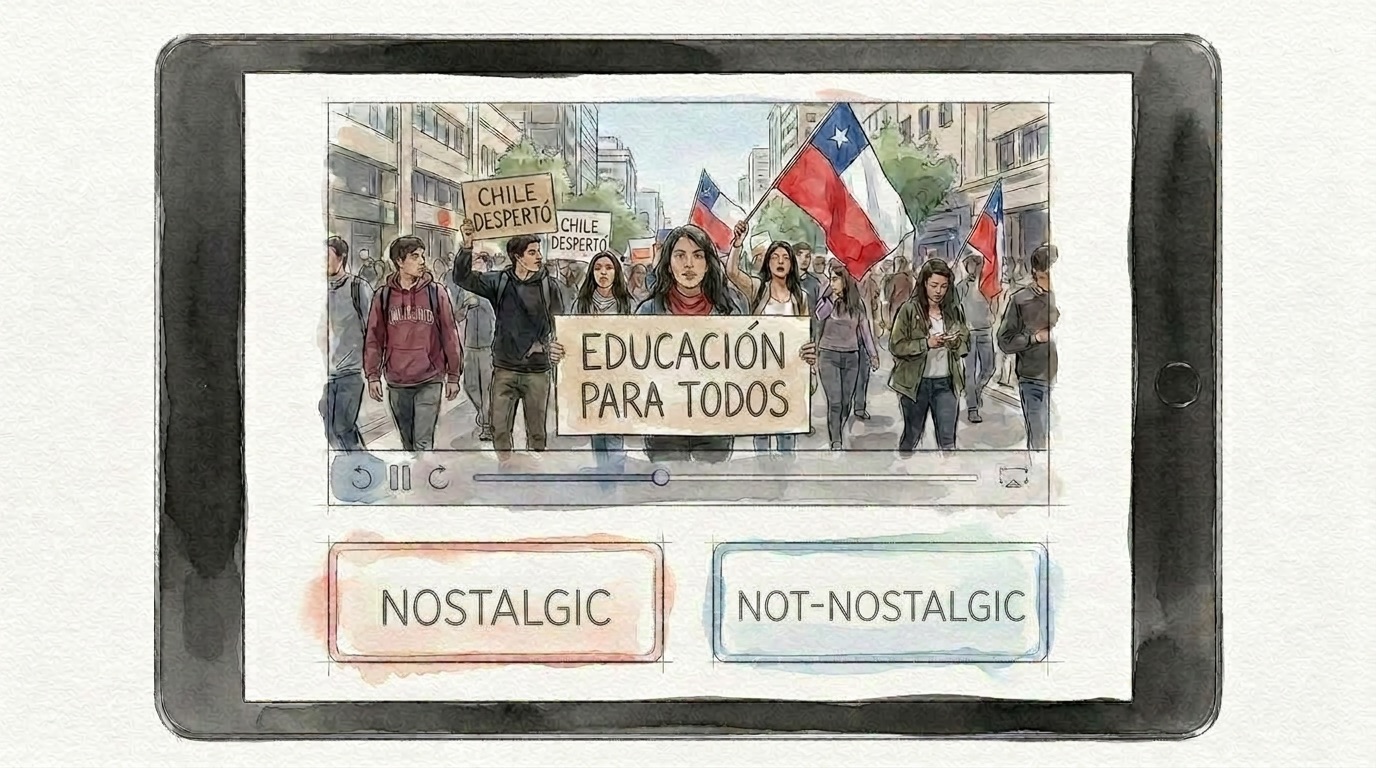 Annotation tablet asking: nostalgic or not-nostalgic?